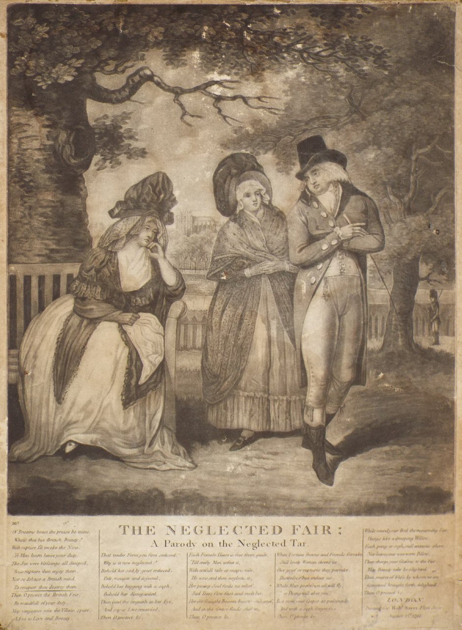 Mezzotint - The Neglected Fair. A Parody on the Neglected Tar.
